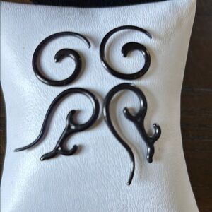 Black Spiral and Hook Earrings